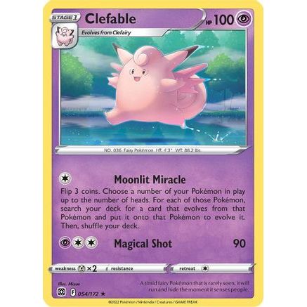 Clefable 54/172 - SWSH09 Brilliant Stars Reverse Holofoil