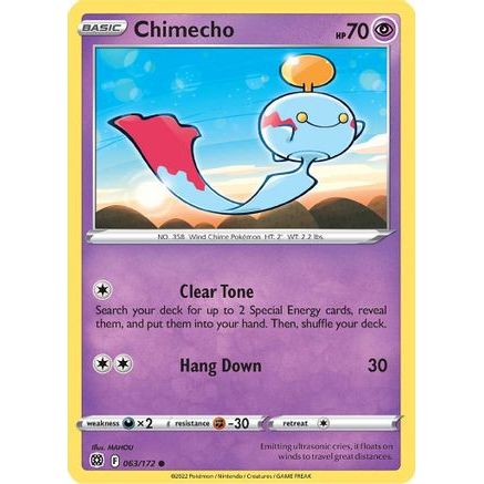 Chimecho 63/172 - SWSH09 Brilliant Stars Reverse Holofoil