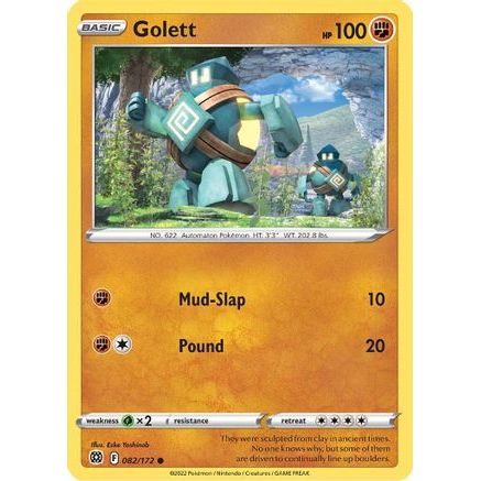 Golett 82/172 - SWSH09 Brilliant Stars Reverse Holofoil