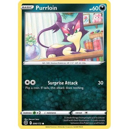 Purrloin 90/172 - SWSH09 Brilliant Stars Reverse Holofoil