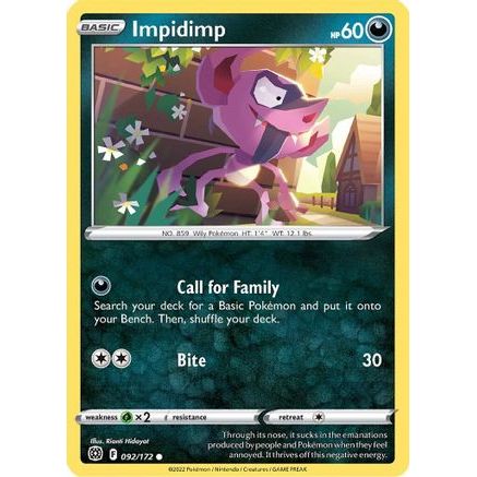 Impidimp 92/172 - SWSH09 Brilliant Stars