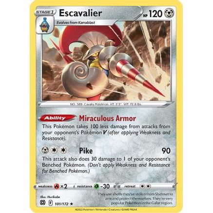 Escavalier 101/172 - SWSH09 Brilliant Stars Reverse Holofoil