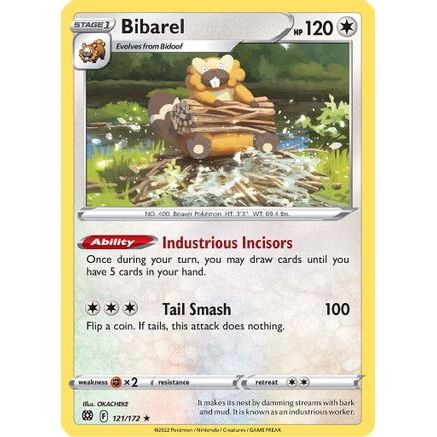 Bibarel 121/172 - SWSH09 Brilliant Stars Reverse Holofoil