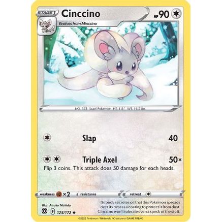 Cinccino 125/172 - SWSH09 Brilliant Stars Reverse Holofoil