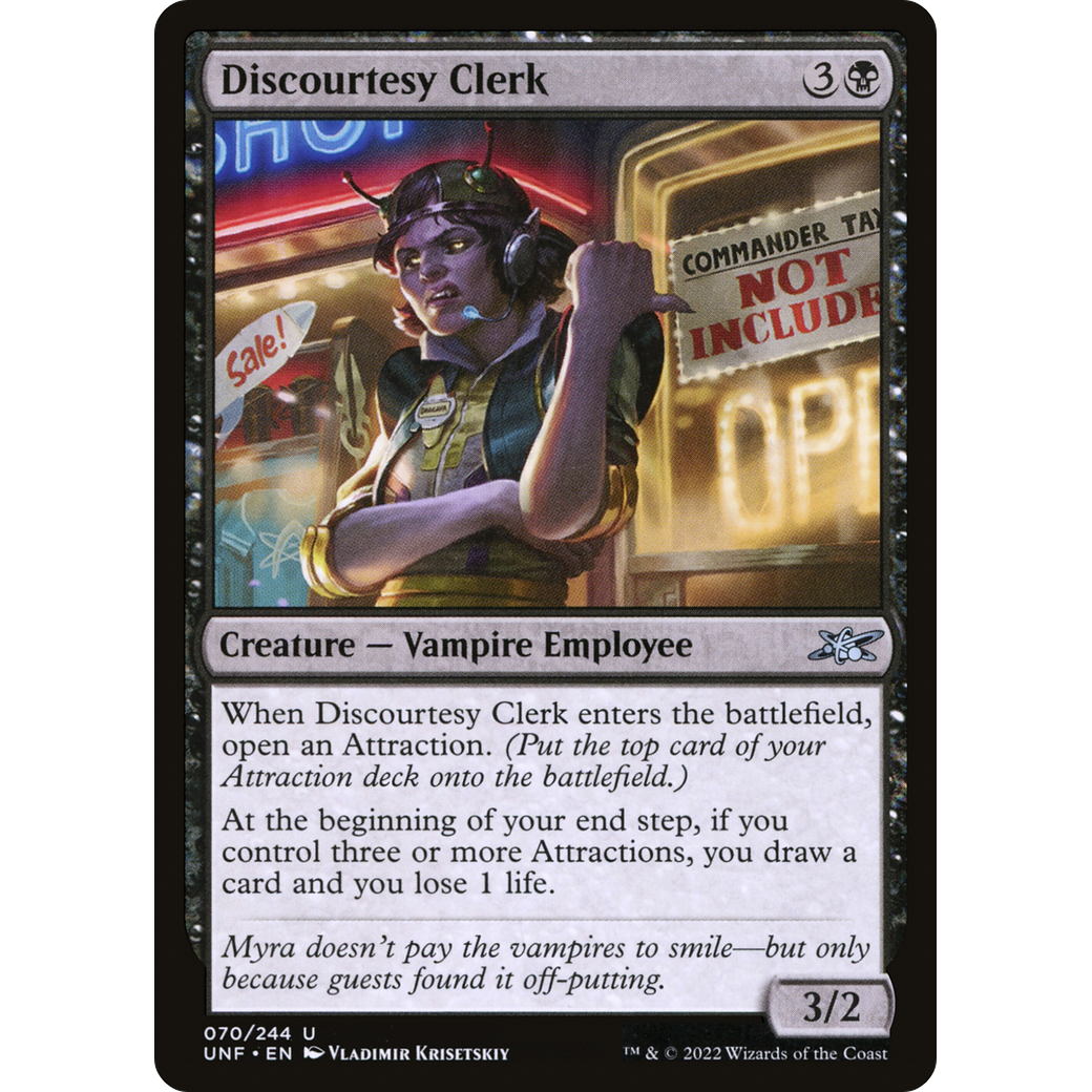 Discourtesy Clerk (UNF-070) - Unfinity