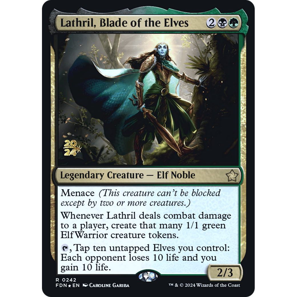 Lathril, Blade of the Elves (PRE-242S) - Foundations Promos Foil