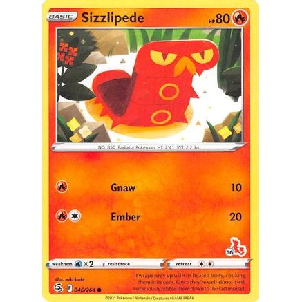 Sizzlipede - 046/264 (#56 Cinderace Stamped) - Battle Academy 2022