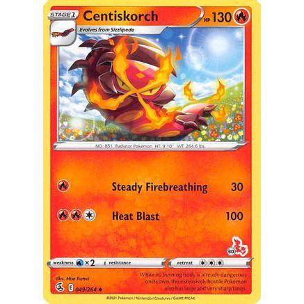 Centiskorch - 049/264 (#30 Cinderace Stamped) - Battle Academy 2022