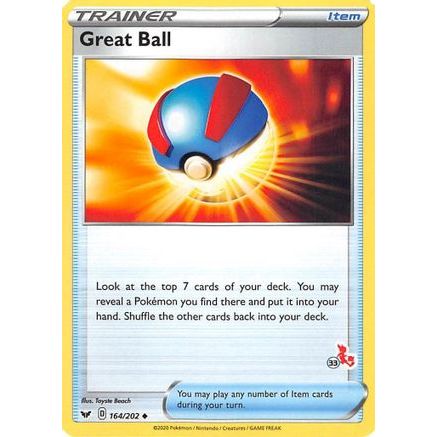 Great Ball - 164/202 (#33 Cinderace Stamped) - Battle Academy 2022