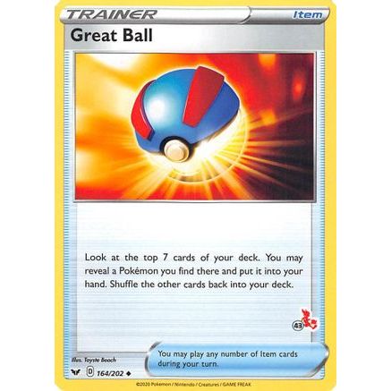 Great Ball - 164/202 (#43 Cinderace Stamped) - Battle Academy 2022