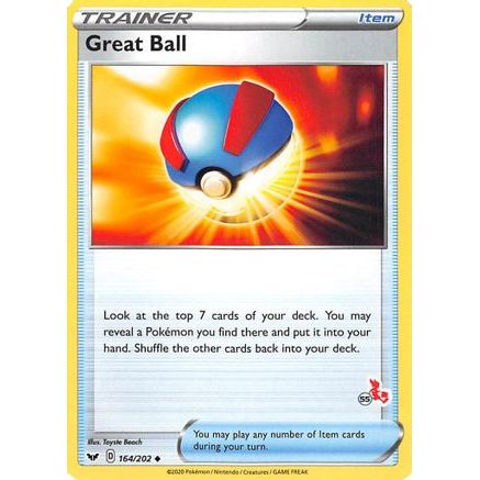 Great Ball - 164/202 (#55 Cinderace Stamped) - Battle Academy 2022