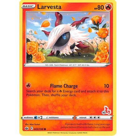 Larvesta - 023/198 (#19 Cinderace Stamped) - Battle Academy 2022