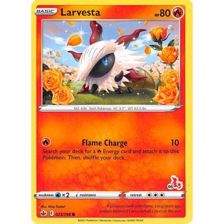 Larvesta - 023/198 (#46 Cinderace Stamped) - Battle Academy 2022
