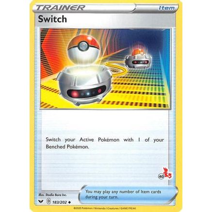 Switch - 183/202 (#40 Cinderace Stamped) - Battle Academy 2022