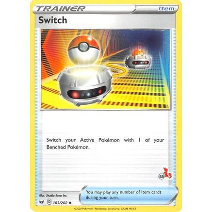 Switch - 183/202 (#58 Cinderace Stamped) - Battle Academy 2022