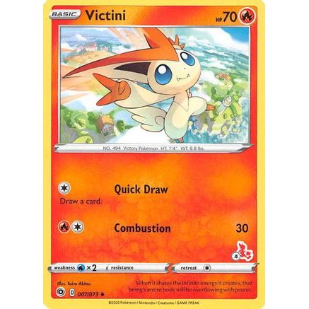 Victini - 007/073 (#4 Cinderace Stamped) 7 - Battle Academy 2022