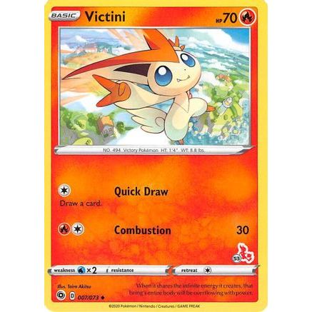 Victini - 007/073 (#53 Cinderace Stamped) - Battle Academy 2022