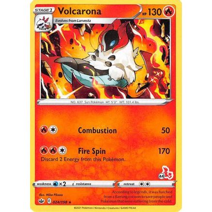 Volcarona - 024/198 (#44 Cinderace Stamped) - Battle Academy 2022
