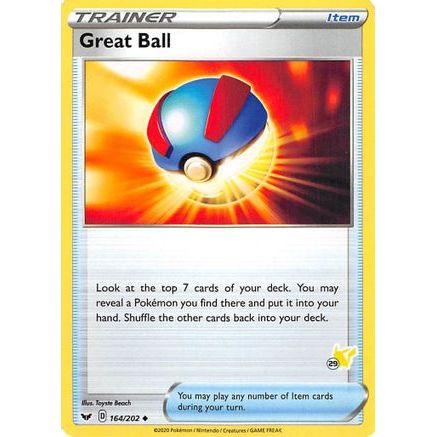 Great Ball - 164/202 (#29 Pikachu Stamped) - Battle Academy 2022