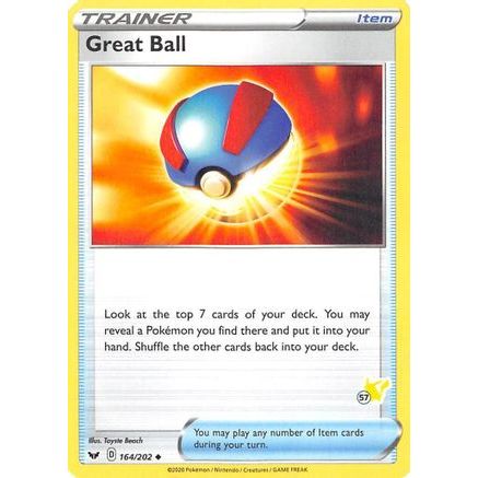 Great Ball - 164/202 (#57 Pikachu Stamped) - Battle Academy 2022