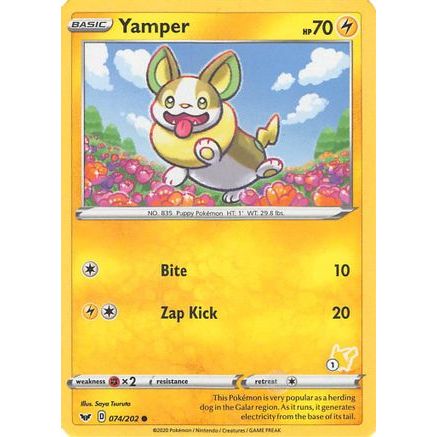 Yamper - 074/202 (#1 Pikachu Stamped) 74 - Battle Academy 2022