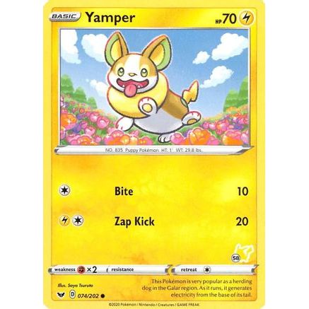 Yamper - 074/202 (#58 Pikachu Stamped) - Battle Academy 2022