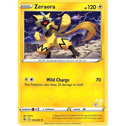 Zeraora - 102/264 (#5 Pikachu Stamped) - Battle Academy 2022