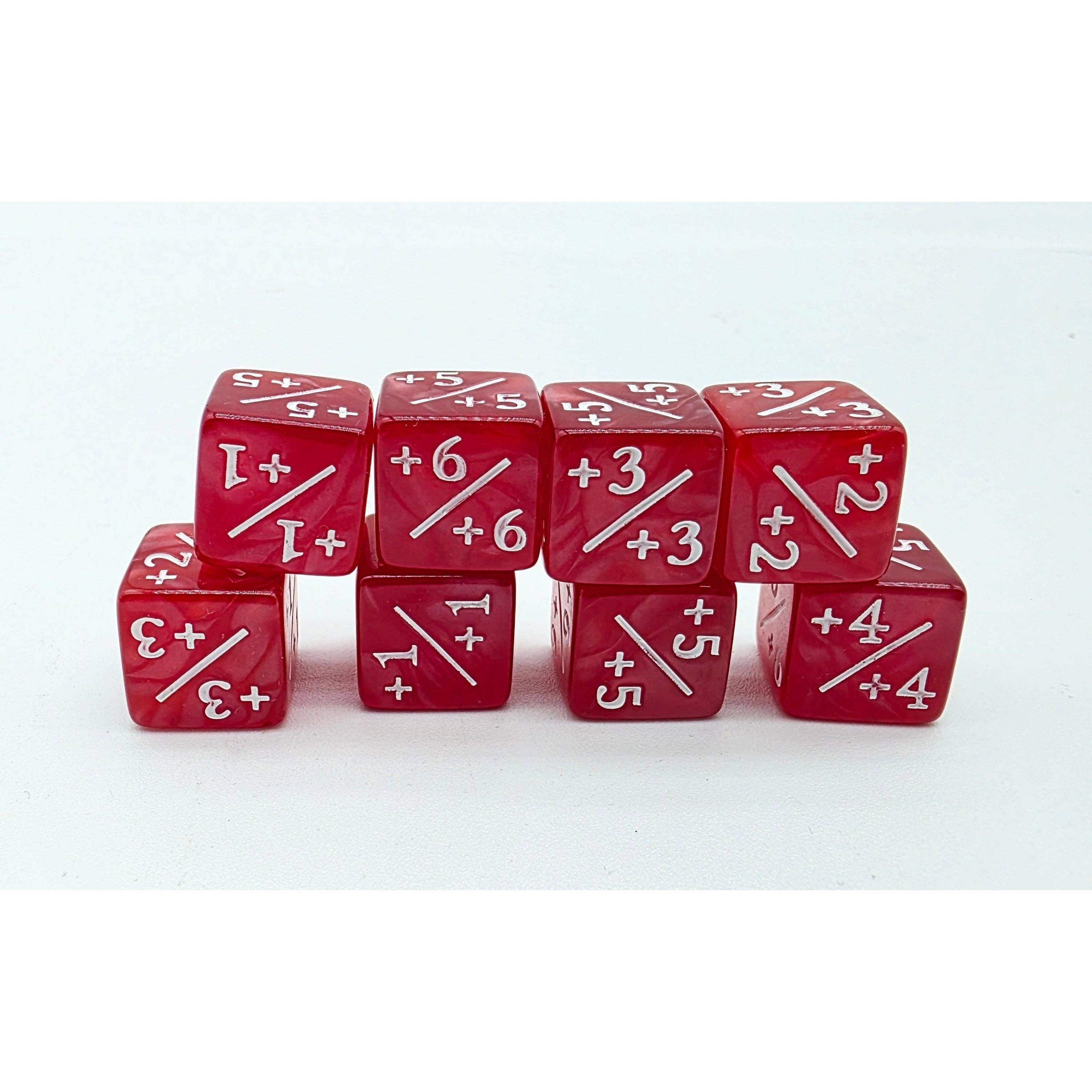+1/+1 Pearl Red Counters for Magic - Set of 8