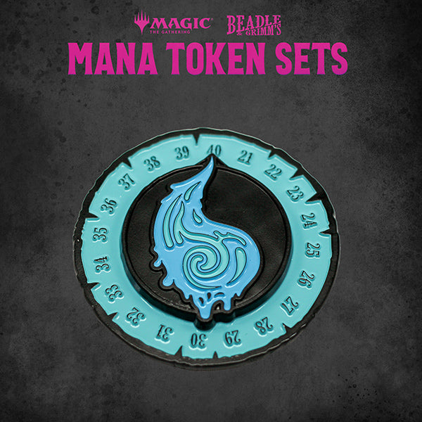 Magic: Token Set: Blue Mana Metal Token Set