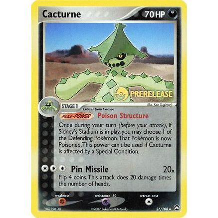 Cacturne - 27/108 (Prerelease) 27 - Miscellaneous Cards & Products