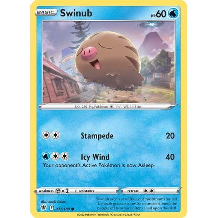 Swinub 31/189 - SWSH10 Astral Radiance Reverse Holofoil
