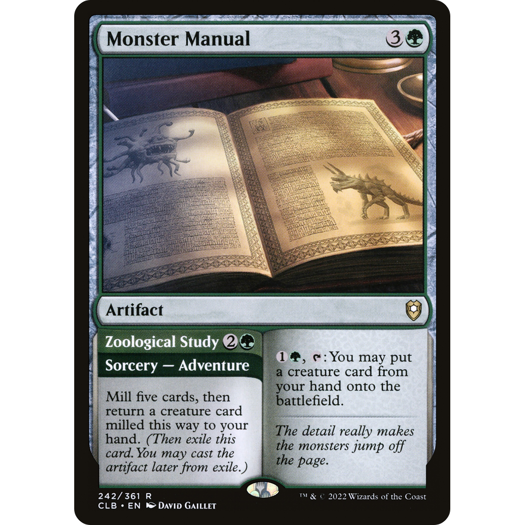 Monster Manual // Zoological Study (CLB-242) - Commander Legends: Battle for Baldur's Gate Foil