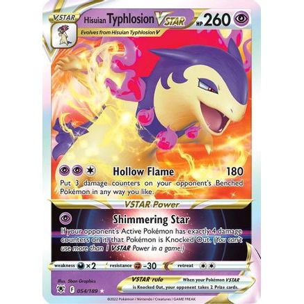 Hisuian Typhlosion VSTAR 54/189 - SWSH10 Astral Radiance Holofoil