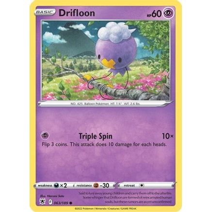 Drifloon 63/189 - SWSH10 Astral Radiance Reverse Holofoil