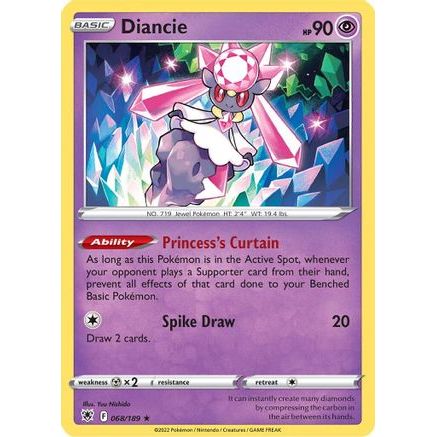 Diancie 68/189 - SWSH10 Astral Radiance Reverse Holofoil