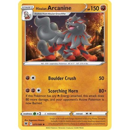 Hisuian Arcanine 71/189 - SWSH10 Astral Radiance Reverse Holofoil