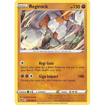 Regirock 75/189 - SWSH10 Astral Radiance Reverse Holofoil