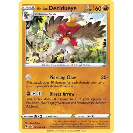 Hisuian Decidueye 82/189 - SWSH10 Astral Radiance Holofoil