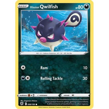 Hisuian Qwilfish (88) 88/189 - SWSH10 Astral Radiance Reverse Holofoil