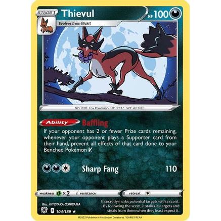 Thievul 104/189 - SWSH10 Astral Radiance Reverse Holofoil