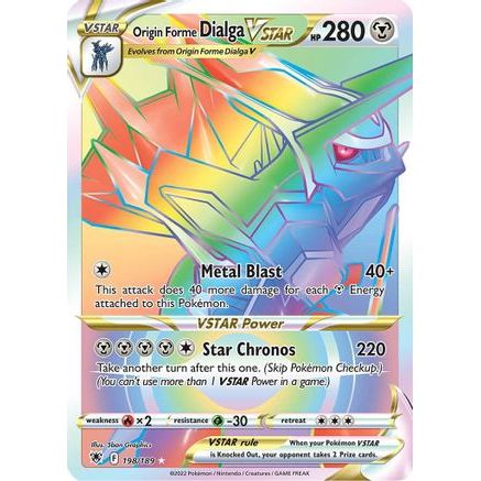 Origin Forme Dialga VSTAR - 198/189 (Secret) 198/189 - SWSH10 Astral Radiance Holofoil