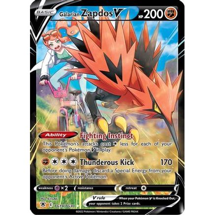 Galarian Zapdos V TG19/30 - SWSH10 Astral Radiance Trainer Gallery Holofoil