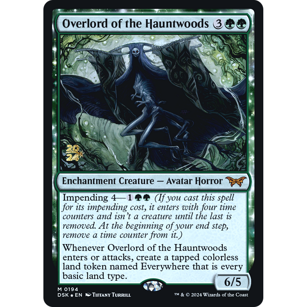 Overlord of the Hauntwoods (PRE-194S) - Duskmourn: House of Horror Promos: (enchantment) Foil