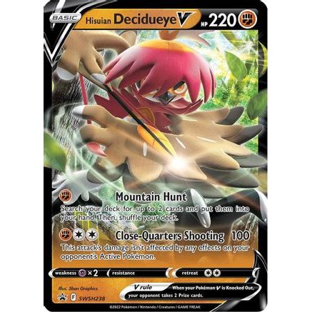Hisuian Decidueye V - SWSH238 SWSH238/307 - SWSH Sword & Shield Promo Cards Holofoil