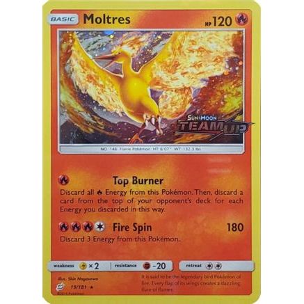 Moltres - 19/181 (Team Up Stamped) 19 - Miscellaneous Cards & Products Holofoil