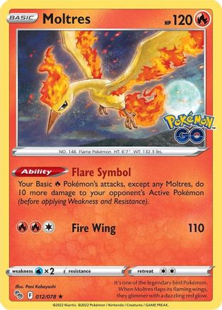 Moltres 12/78 - Pokemon GO Reverse Holofoil