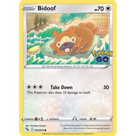 Bidoof 59/78 - Pokemon GO Reverse Holofoil