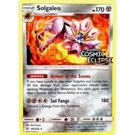 Solgaleo - 142/236 (Cosmic Eclipse Stamped) 142 - Miscellaneous Cards & Products Holofoil