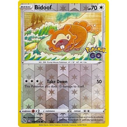 Bidoof (Peelable Ditto) 59 - Pokemon GO Reverse Holofoil