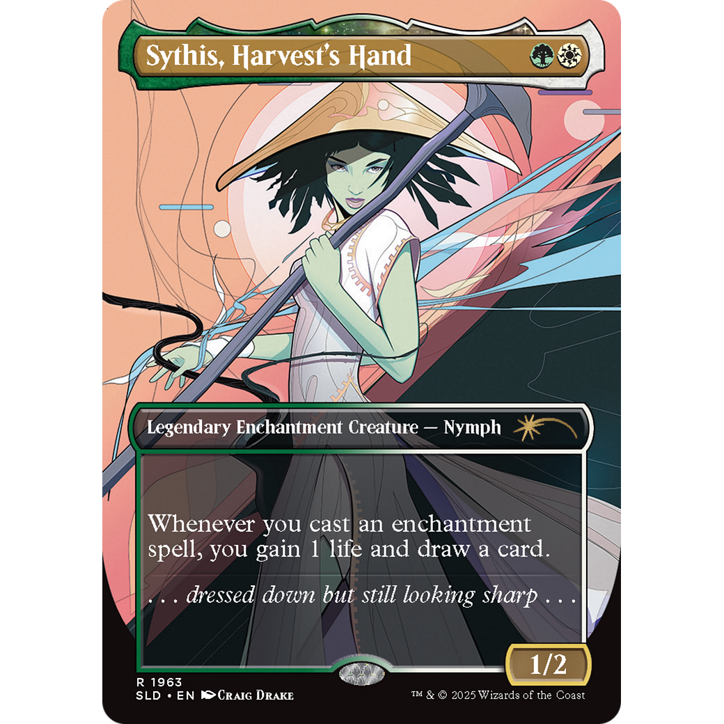 Sythis, Harvest's Hand (Rainbow Foil) (SLD-1963) - Secret Lair Drop: (enchantment) (Borderless) Foil